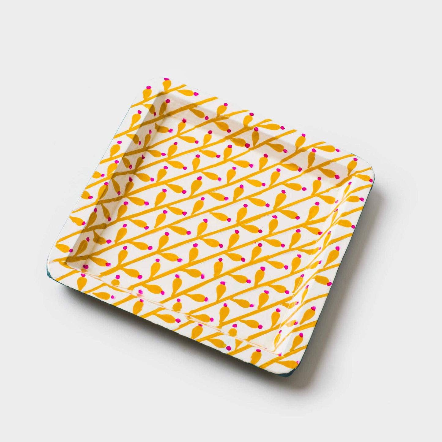 Hand-Painted Paper Mache Trinket Trays