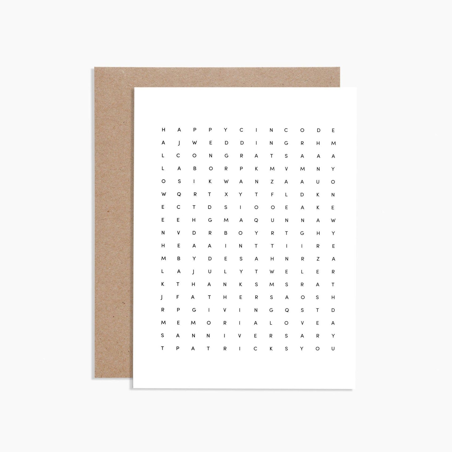 Word Search Greeting Card