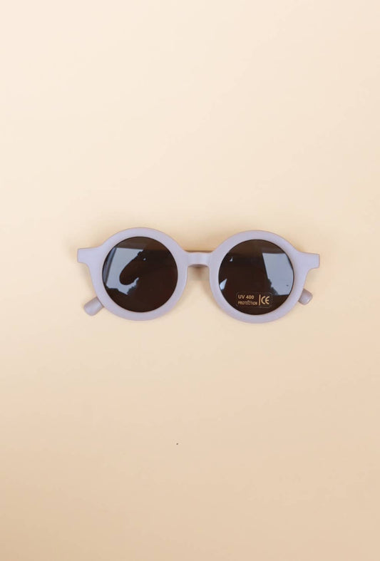 Polished Prints - Brown-Grey Round Sunglasses for Toddler, UV400