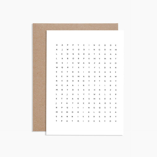 Word Search Greeting Card