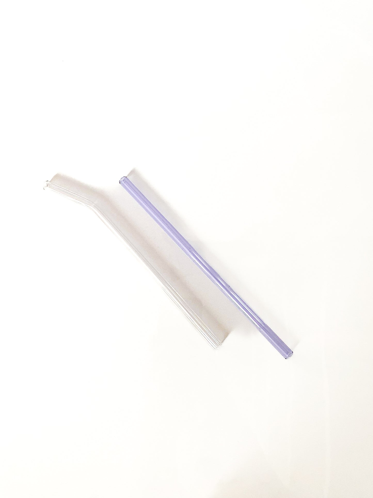 Clear Bent Reusable Glass Drinking Straw