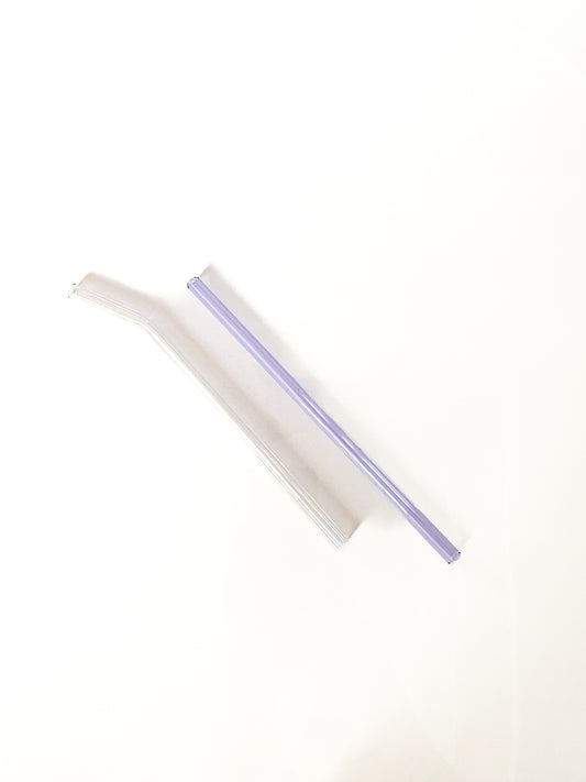 Clear Bent Reusable Glass Drinking Straw