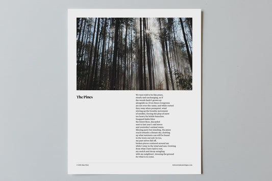 "The Pines" Poem Print by Mae Stier