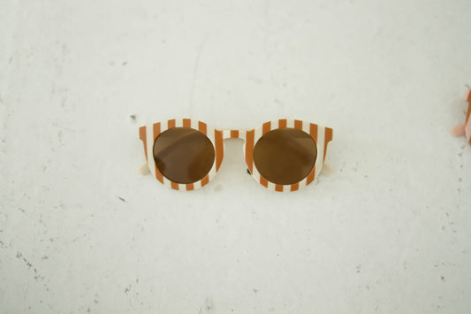 Polished Prints - Ivory/ Orange Striped Sunglasses, Kids Sunglasses, Toddler Sunglasses, UV