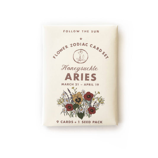 Flower Zodiac Sticker Card Set - Aries (Mar 21 - Apr 19)